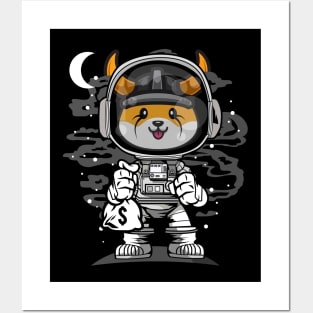 Astronaut Floki Inu Coin Floki Army To The Moon Crypto Token Cryptocurrency Wallet Birthday Gift For Men Women Kids Posters and Art